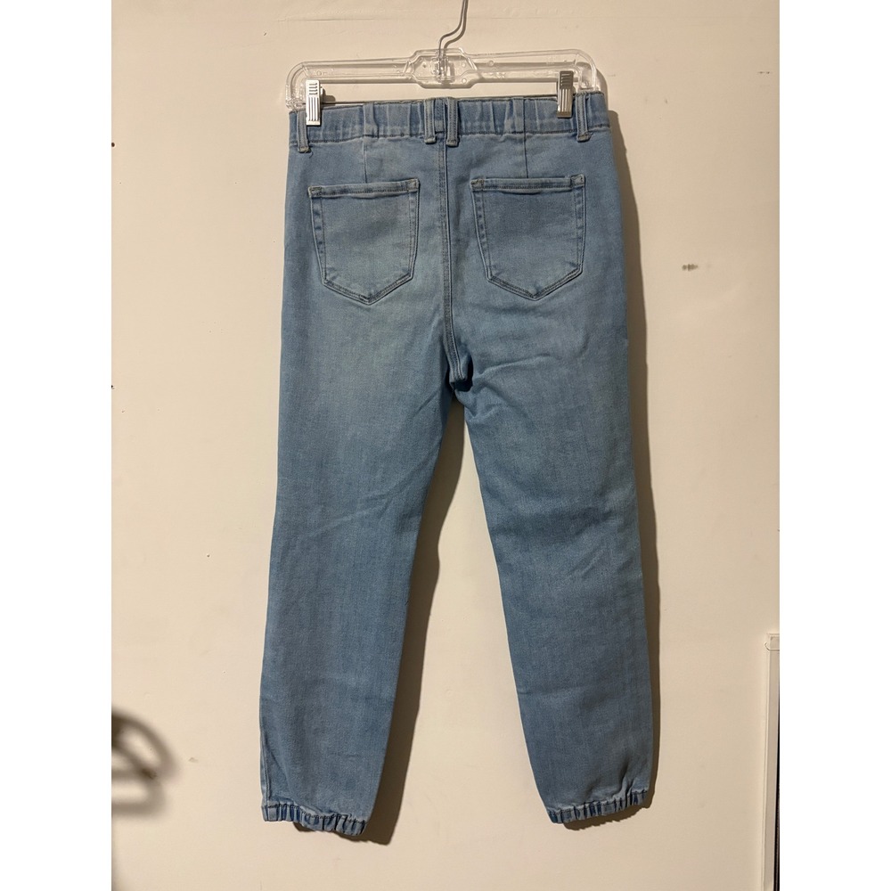 Women's Wax Jean Los Angeles Distressed Denim Joggers Light Wash High Rise M - Picture 4 of 6